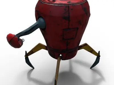 Low Poly Rig Ready Industrial Robot Low-poly 3D model