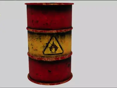 Old Metal Barrels 3D Model 3D model