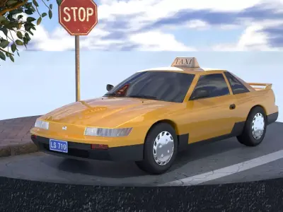 Nissan Silvia Newyork Taxi Car Uber Didi Japan racing coupe 3D model