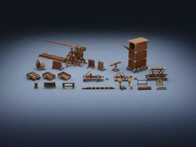 Low Poly Ancient Apparatus Low-poly 3D model