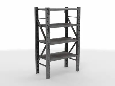 warehouse large shelf 02 3D model