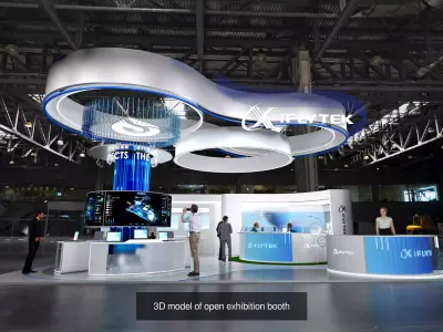 3D model of open exhibition booth 3D Model Pack
