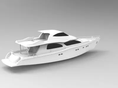 yacht 3D model 8
