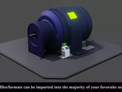 Sci Fi Power Generator - Low poly - Game Ready Low-poly 3D model