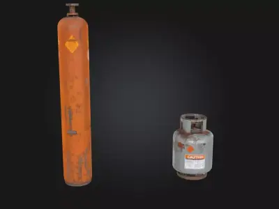 Gas Cylinders  Essential Industrial Storage Units 3D model