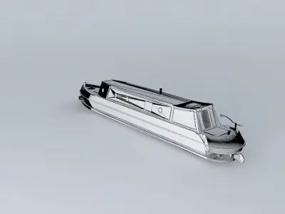 NarrowBoat British Waterways  Mylyn  65 foot Tug UK Free 3D model