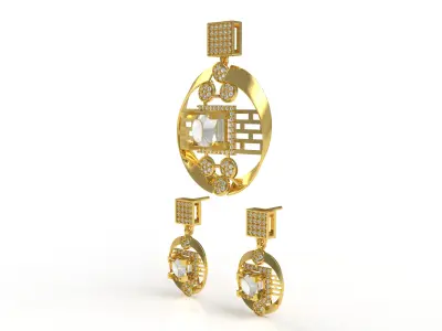 Diamond Pendant Set 11 3D print model