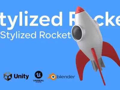 Stylized Rocket  Free low-poly 3D model