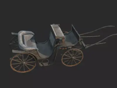 around the 17th century horse-drawn carriages 3D model