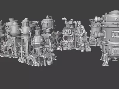 Stylized Blacksmith Set 2 3D model