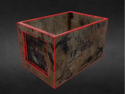   Wooden Dynamite Crate Free low-poly 3D model