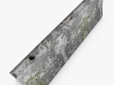 Road Concrete Barrier Low-poly 3D model