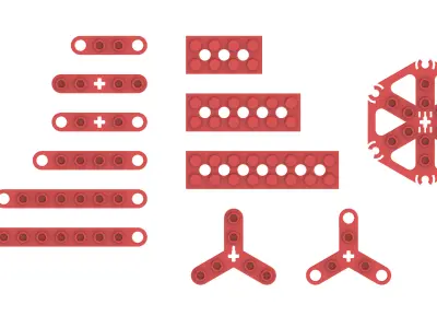 TwindBricks3D - 12 Technic Plate collection 3D print model