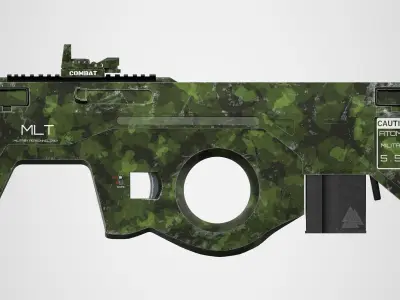 SCIFI Bullpup Low-poly 3D model