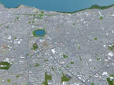 Managua Nicaragua 30km AI Low-poly 3D model