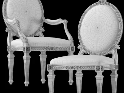 roberto giovannini chair art 454G and 1347 3D model