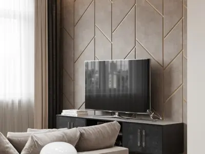Modern Apartment Interior Scene and Corona Render 3D model