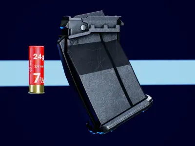 Double Stack Pics Saiga 8 - 20 Bullets Low-poly 3D model