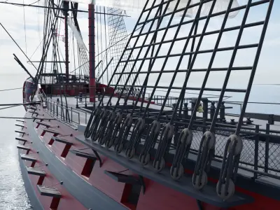 HMS Vanguard - Pirate Ship Galleon Low-poly 3D model