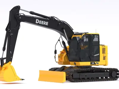 John Deere 135 P-Tier Mid-Size Excavator 3D model