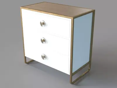Sorella 3 Drawer Dresser Bright White 3D model