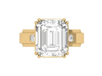 Emerald Radiant Ring 3D print model 20