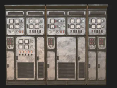HQ PBR Switchboards  Low-poly 3D model