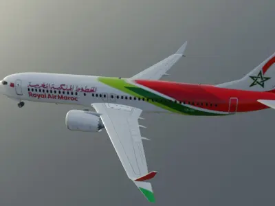 Royal Air Maroc Boeing 737 Max 8 low poly 3D Model  Low-poly 3D model