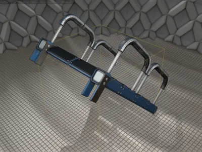Sci-Fi Stairs - 26 - Blue Version Low-poly 3D model