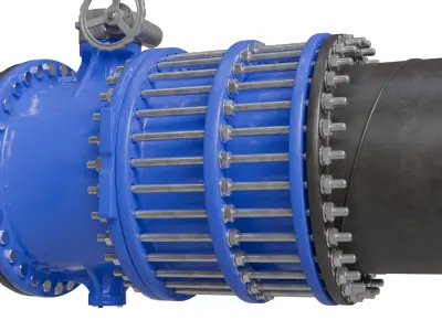 Butterfly Valve and Dismantling Joint 3D model