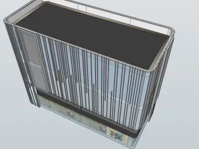 commercial building exterior glass facade 3d model 3D model