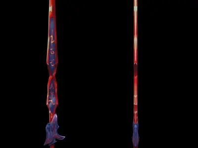 Handpainted Fantasy Ruby  Dark Sword Low-poly 3D model Low-poly Low-poly 3D model