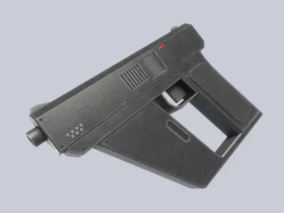 Minimal gun Low-poly 3D model