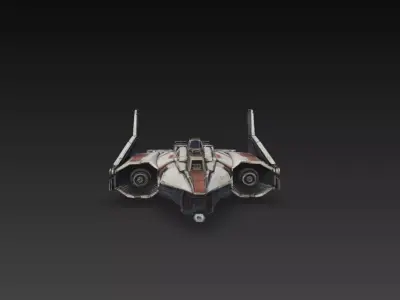 Sci-Fi Tactical Escort Fighter Spaceship 3D Print STL 3D print model
