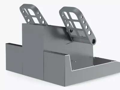 Cockpit Rudder Pedals System Simplified 3D model