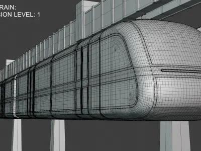 Elevated train concept 2024 3D model