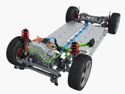 Electric Car Chassis 3D model by qqpt2084
