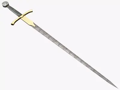 Medieval weapons Low-poly 3D model 4