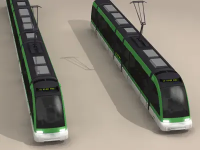 Tramway metro train 3D model