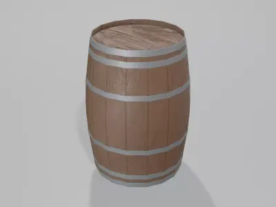 Heavy Toasted Lowpoly Bourbon Barrel Low-poly 3D model