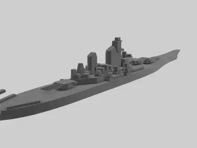 USS Iowa - Model for small scale printing 3D print model