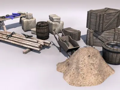 Building materials set 3D model