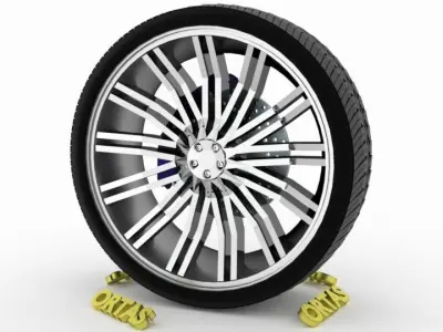 ORTAS CAR WHEEL RIM 86 GAME READY WHEEL RIM TIRE 3D model