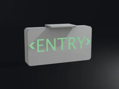 Entry Sign Board Low-poly 3D model