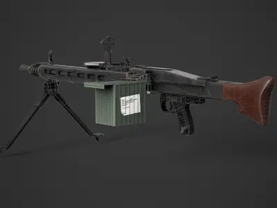 mg-3 Beretta mg42-52 Low-poly 3D model