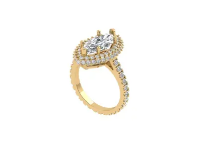 Marquise Ring 3D print model 6