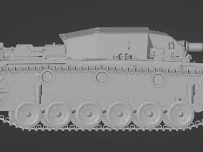 H0 1-87 scale WW2 StuG III Ausf A 3D print model