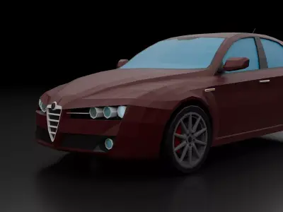 ALFA ROMEO 159 Saloon 2004-2011 Low-poly 3D model