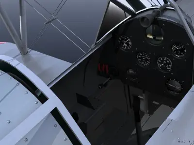 F2F-1 USS Lexington CV-2 1940 Low-poly 3D model