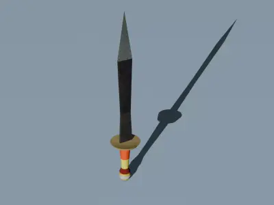 Crimson Fang Stylized Low Poly Sword Low-poly 3D model